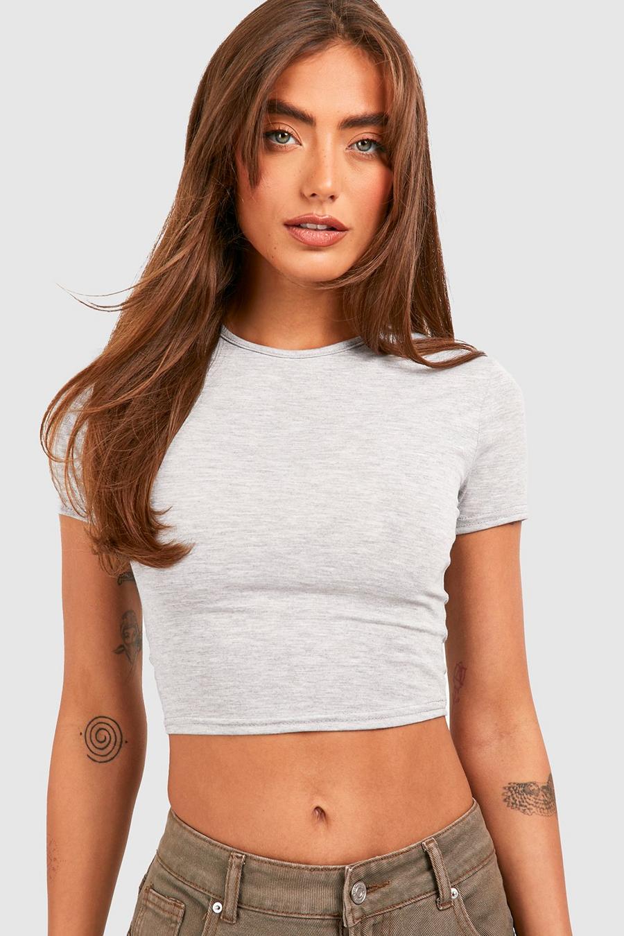 Crop Tops for Women Long Sleeve Plunging Neckline Tie Front Crop Top :  : Clothing, Shoes & Accessories