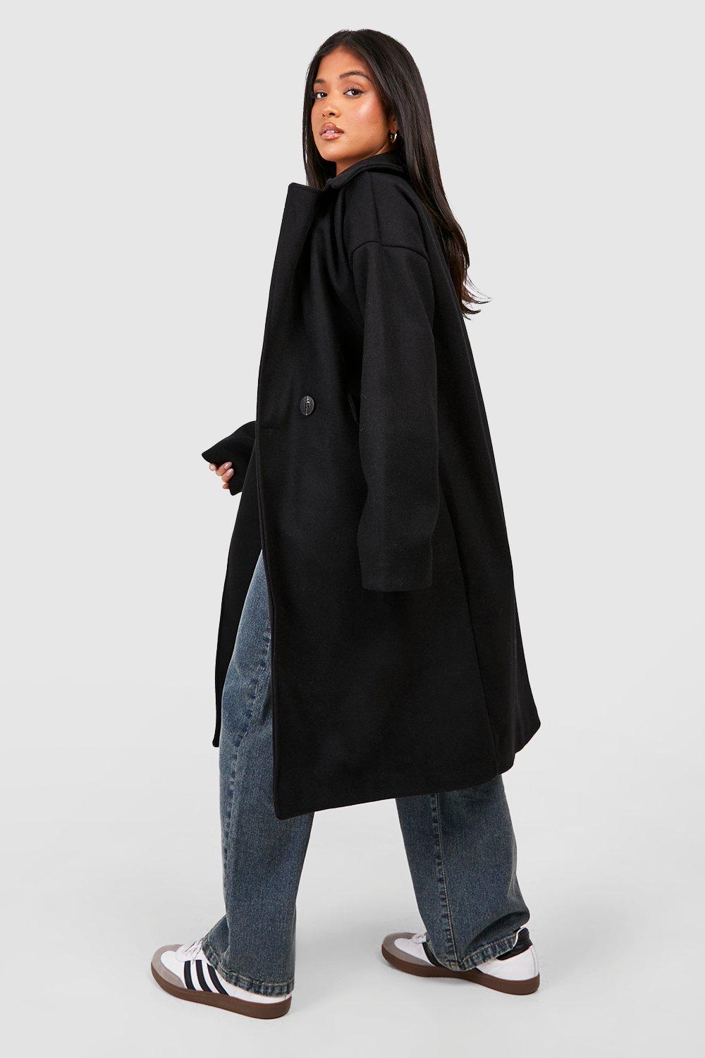 Petite wool coat store black