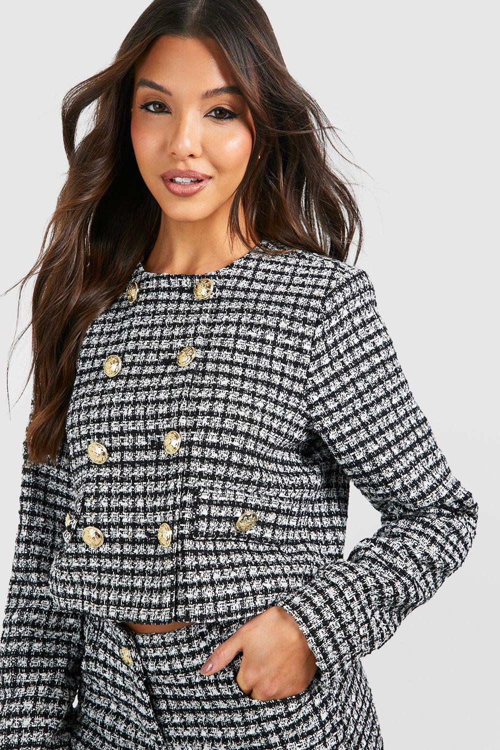 Cropped double hotsell breasted blazer