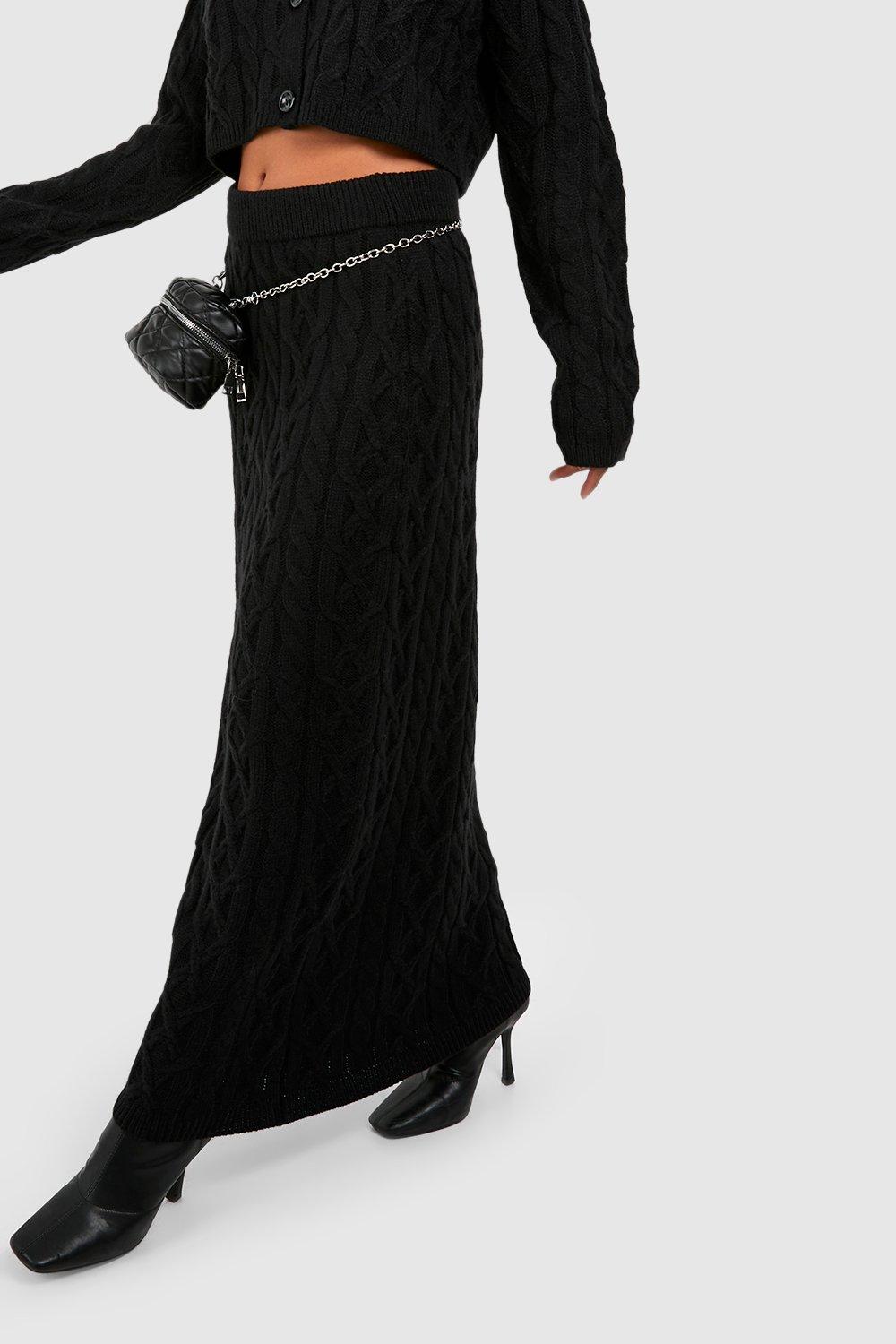 Cable knit sales maxi skirt