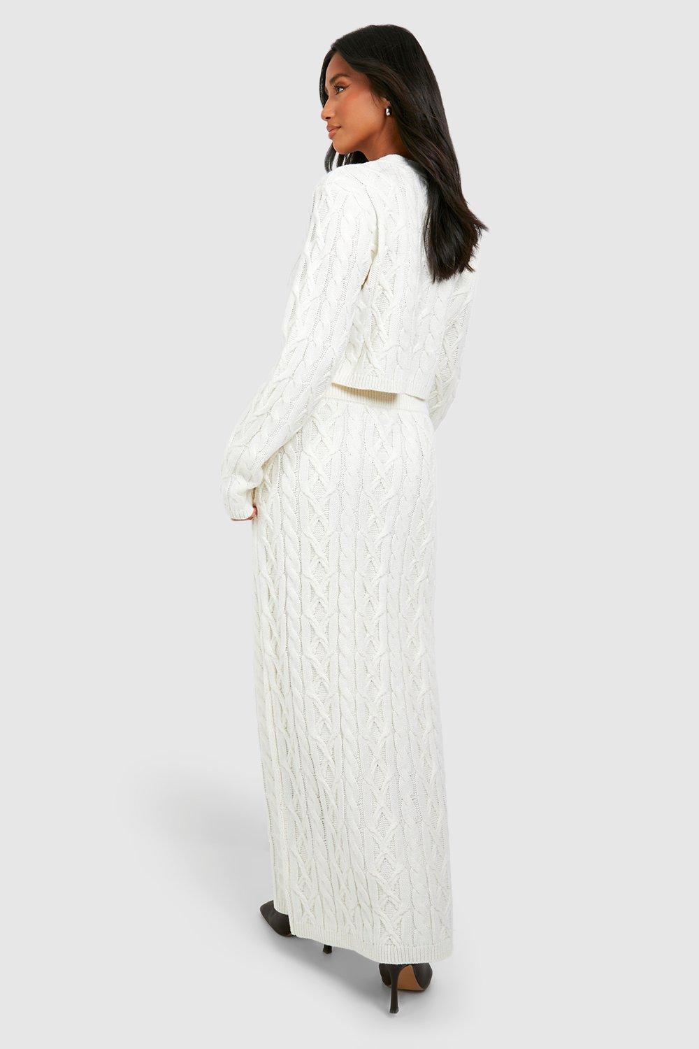 Cable knit maxi store skirt