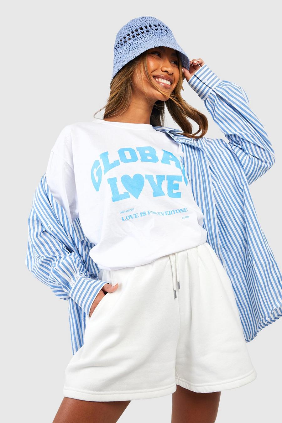 White Love Printed Oversized T-shirt  image number 1