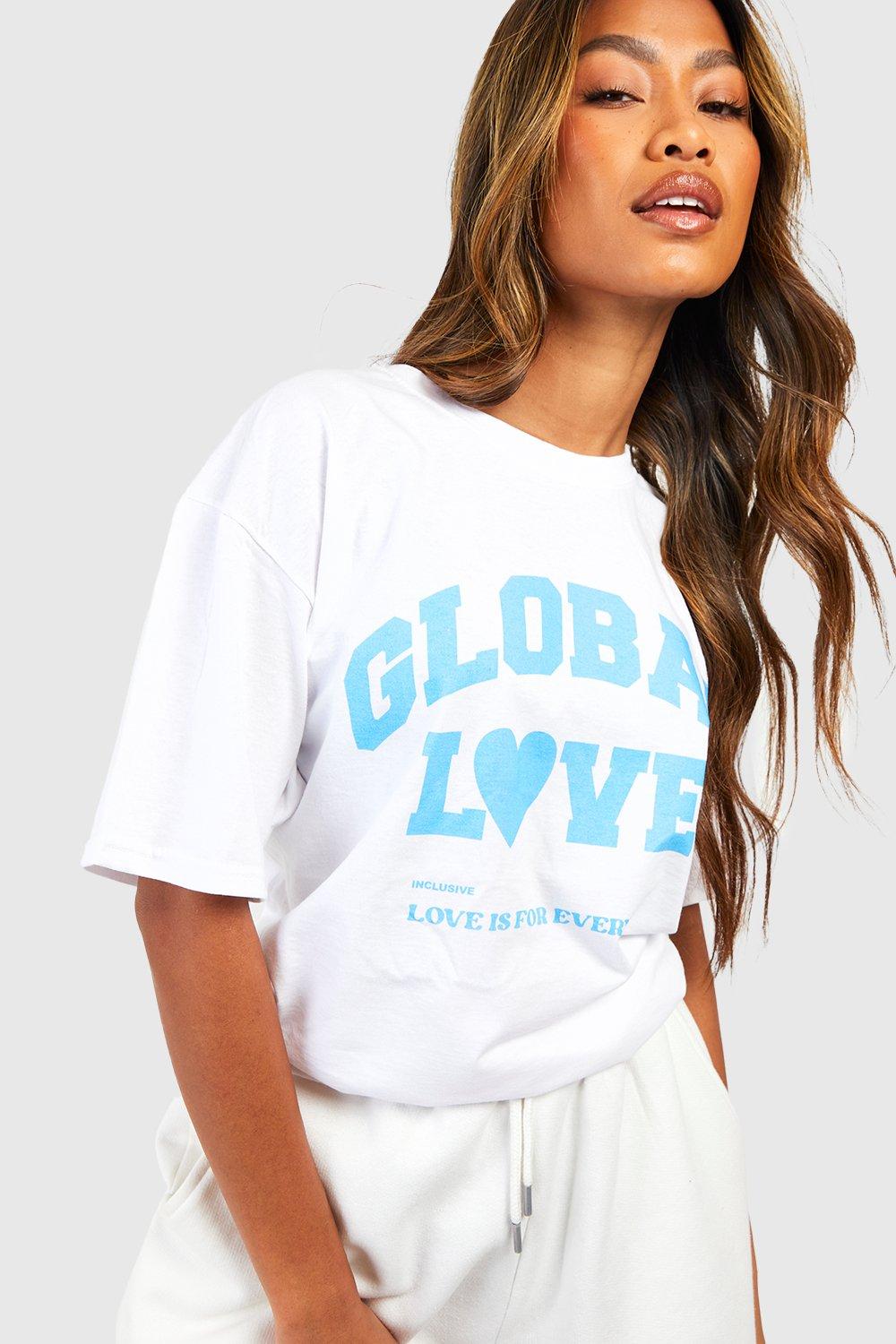 Women's Love Printed Oversized T-shirt Boohoo UK