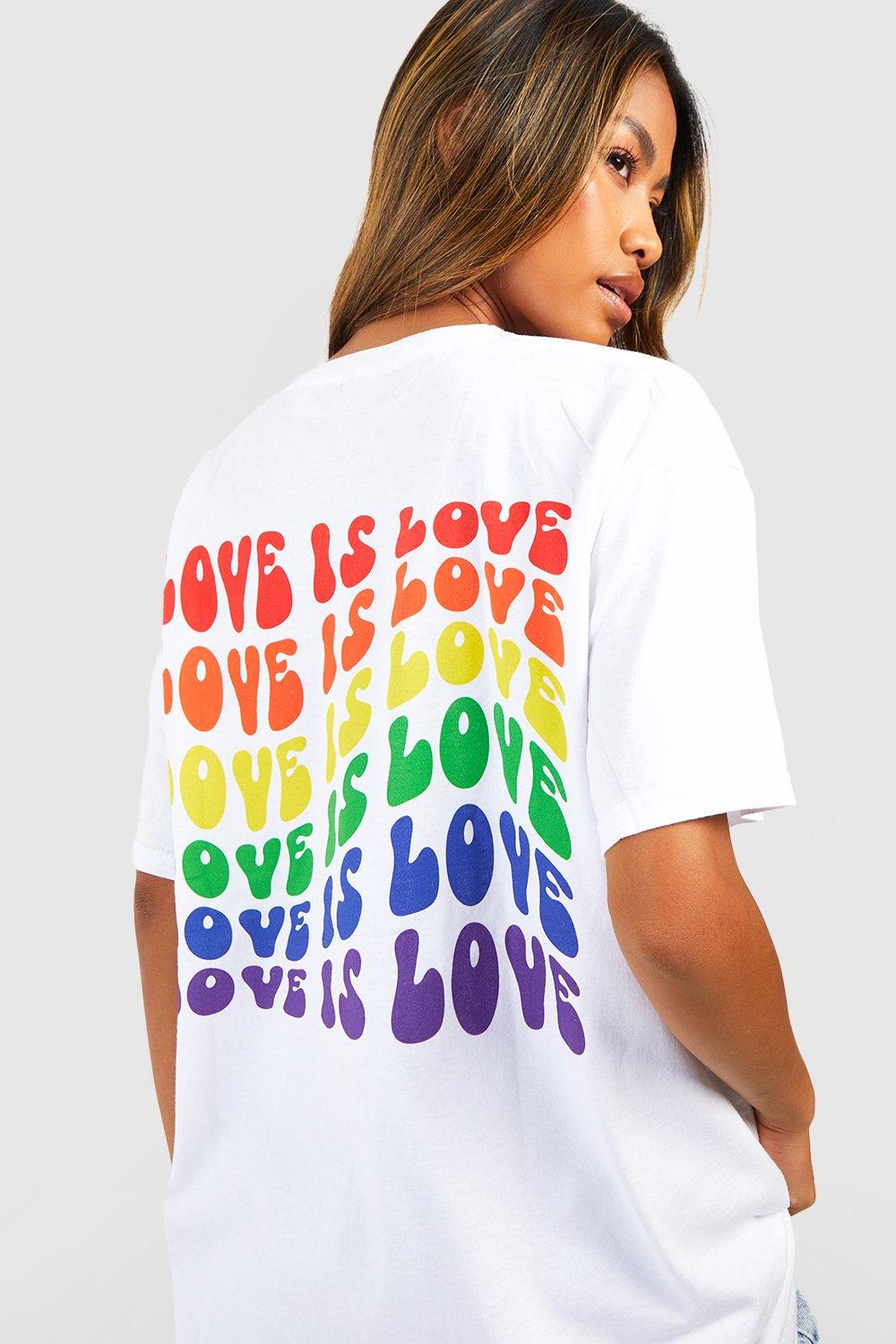 Love Is Love Rainbow Printed Oversized T-shirt