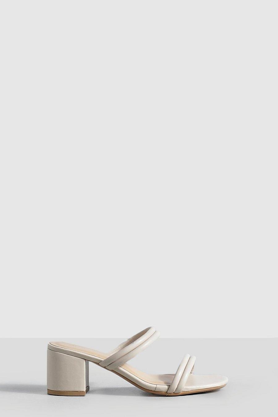 Nude Double Strapped Heeled Mule 
