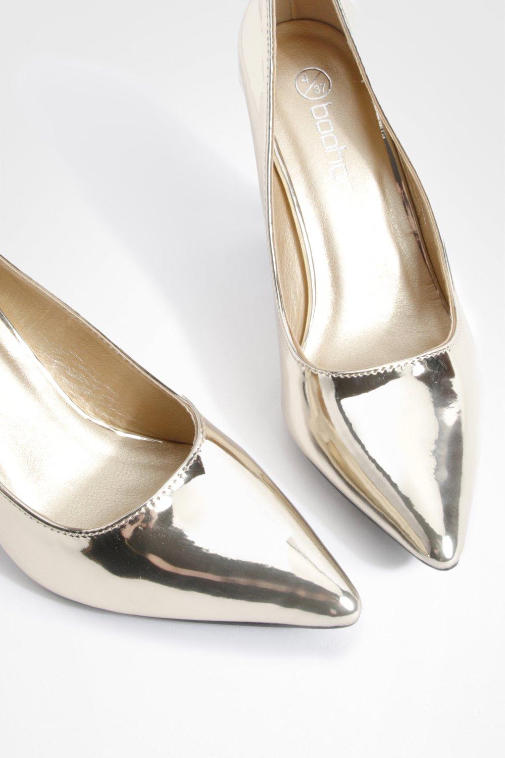 Metallic kitten hotsell heel pumps