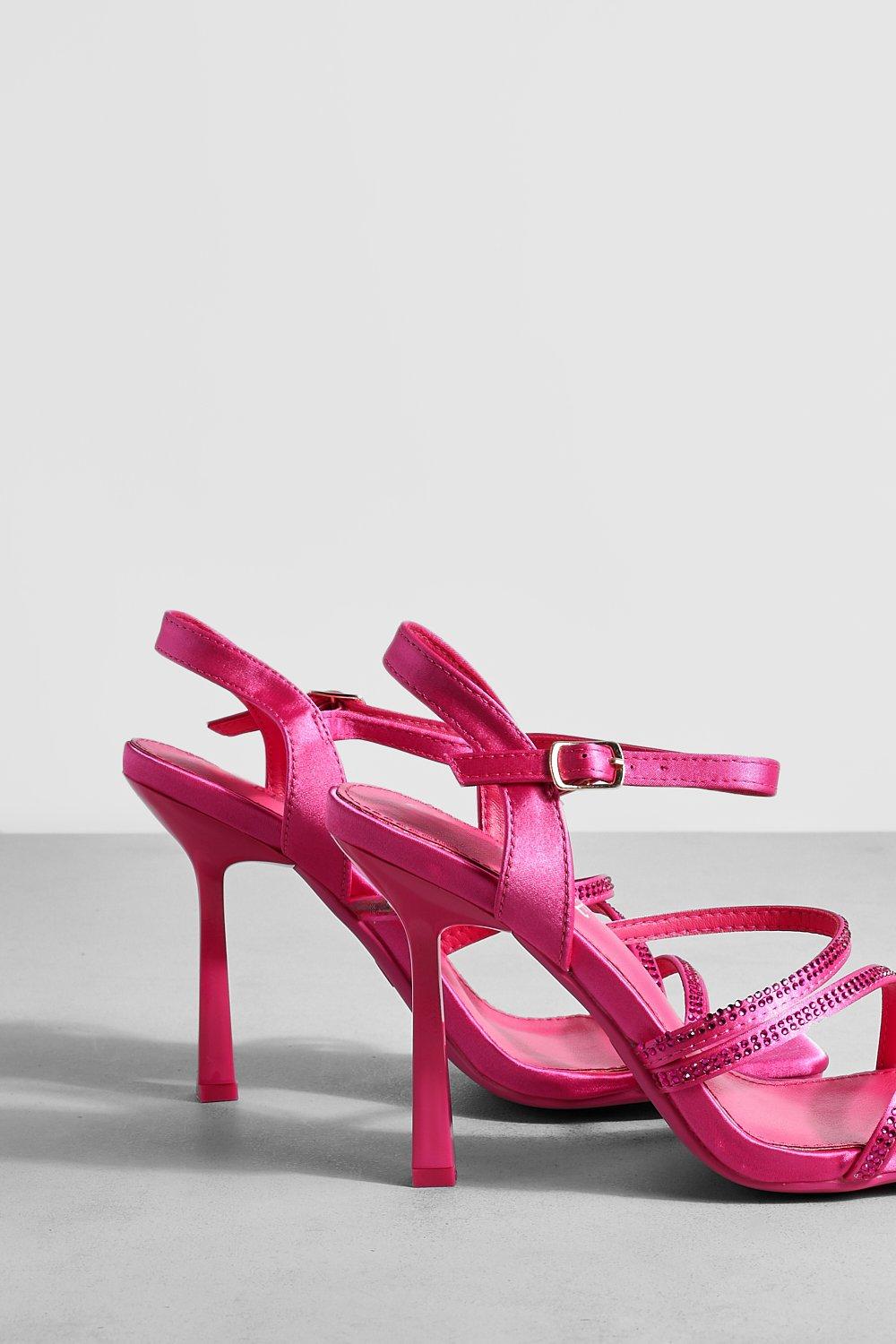 Hot pink strappy heels sale