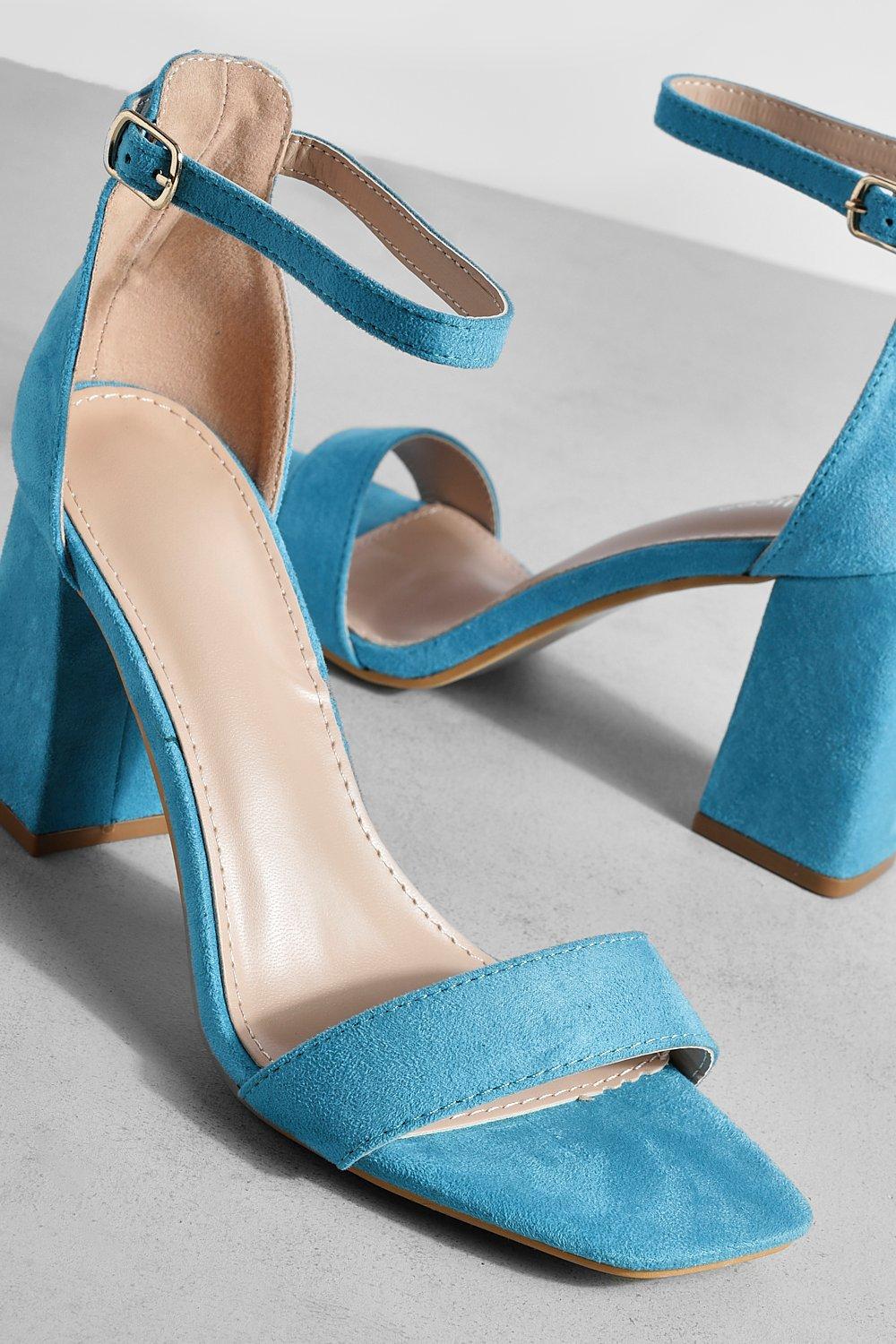 Blue high clearance heel sandals uk