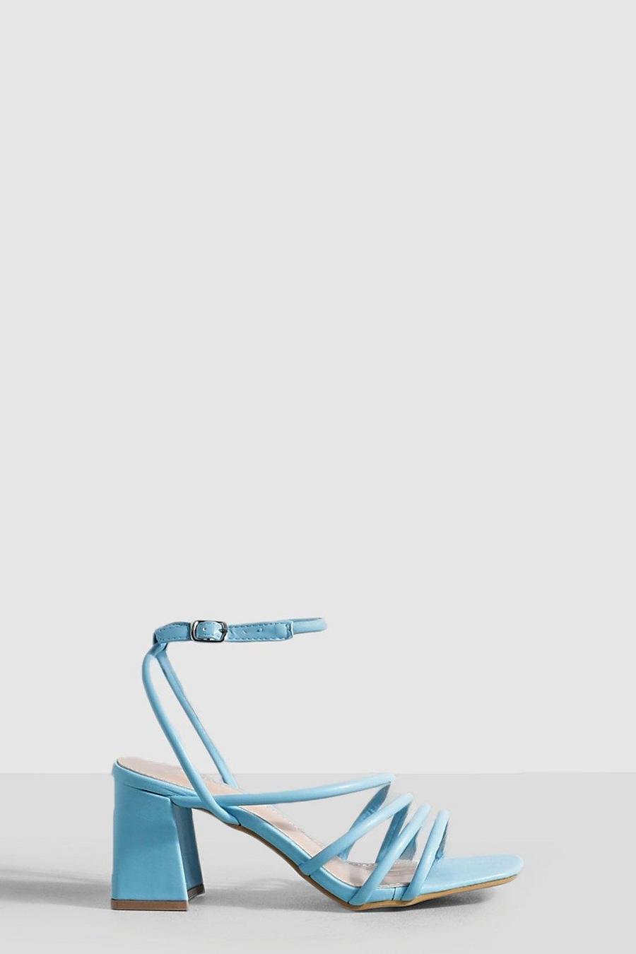 Chaussures asymétriques à talon carré, Blue image number 1