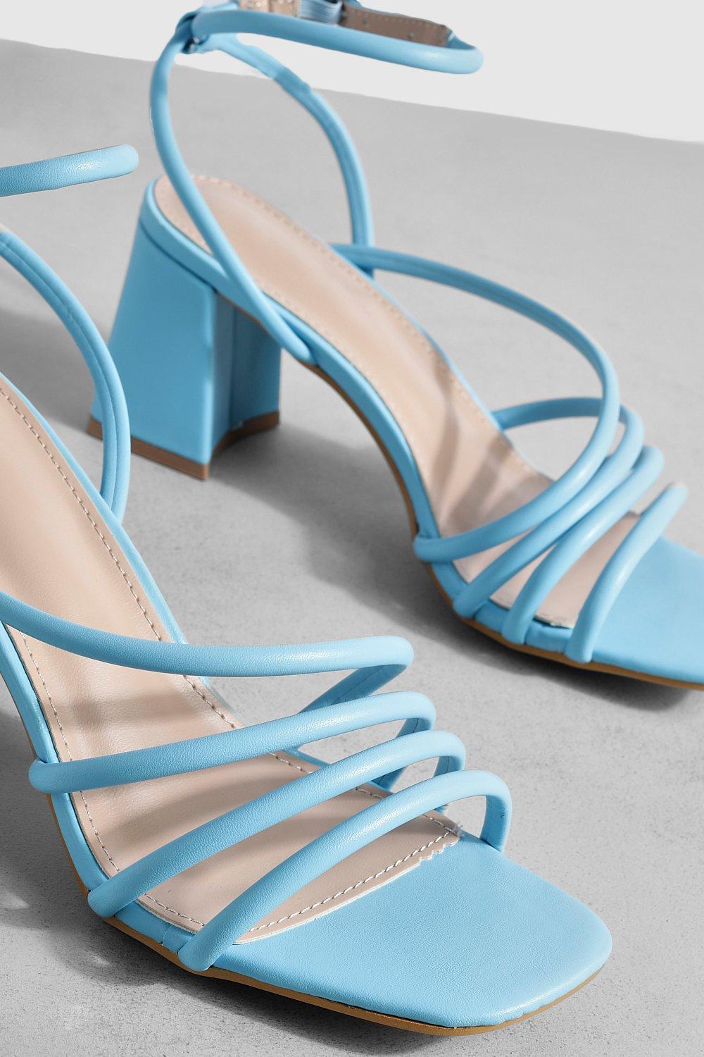 Light blue outlet strap heels