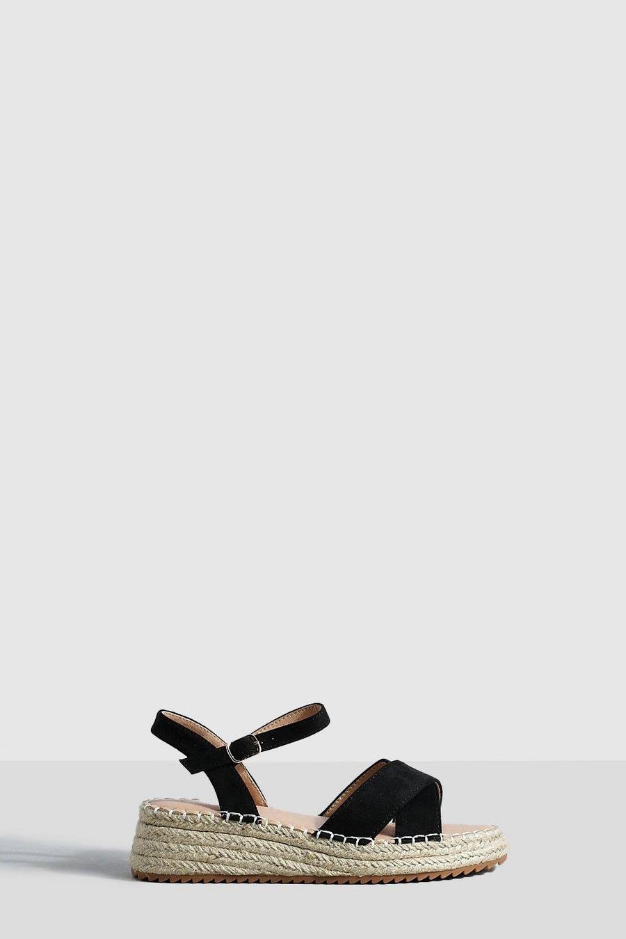 Black nero Cross Strap Two Part Flatform Sandals  image number 1