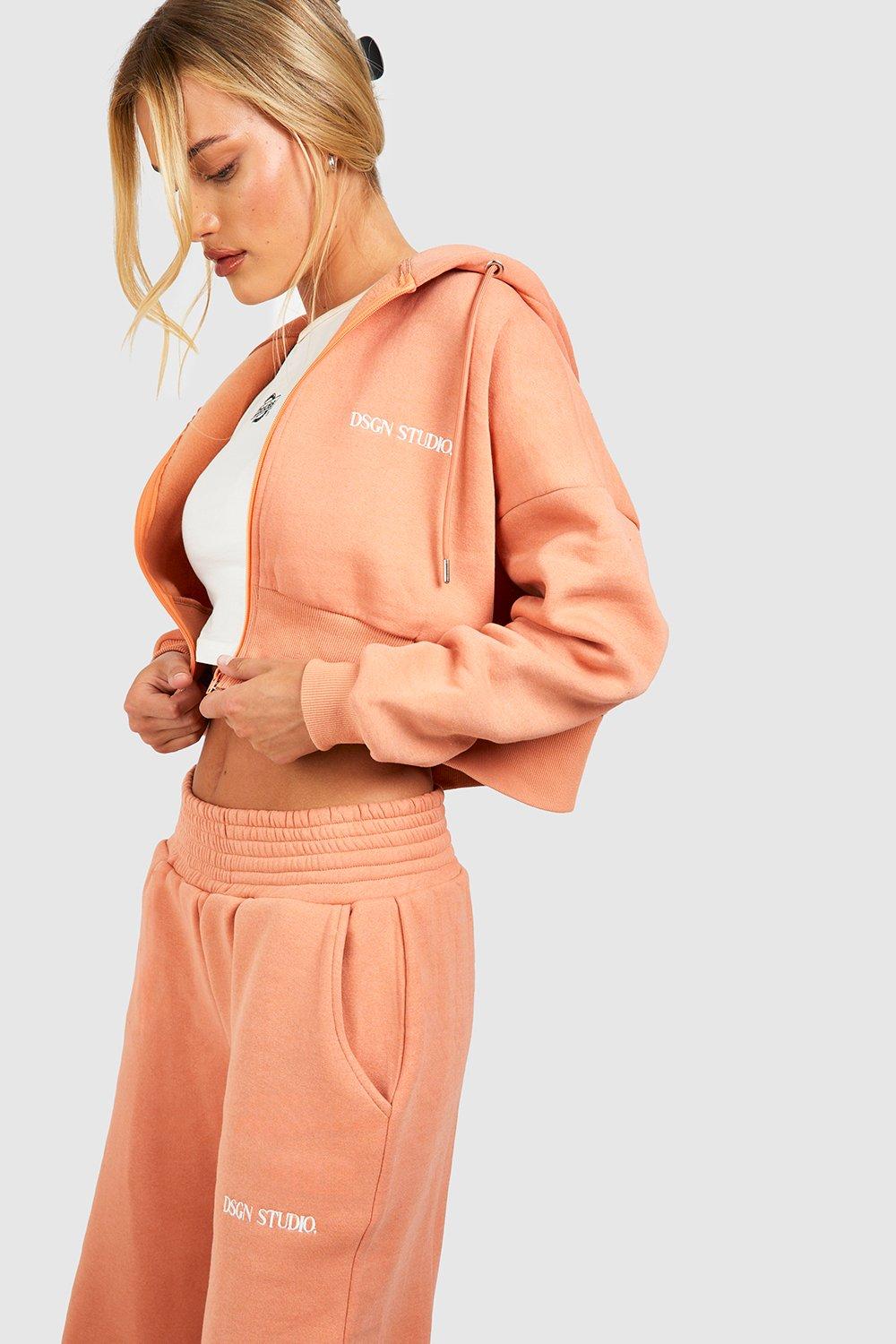 Cropped zip hoodie and jogger online set