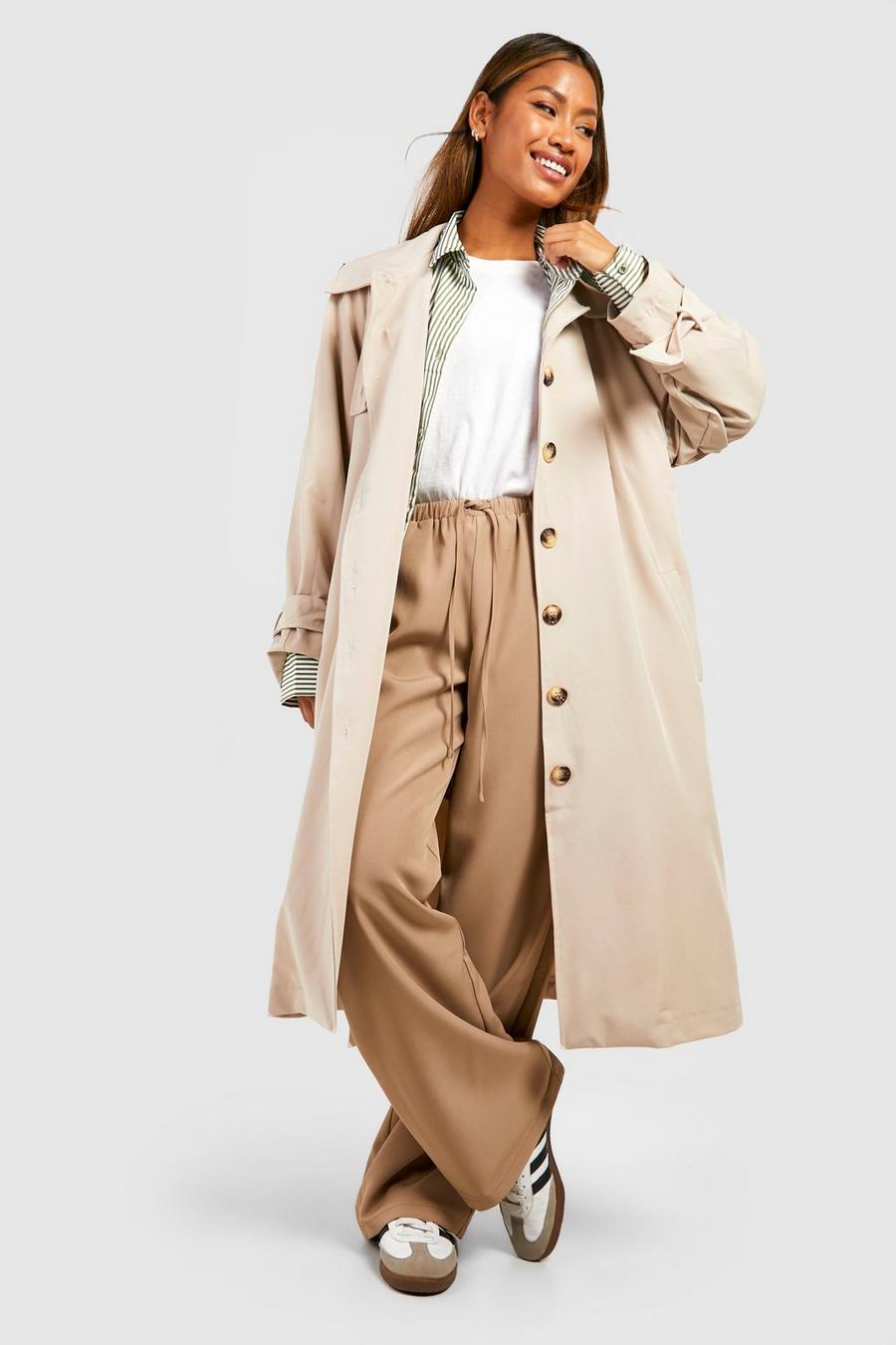 Stone Collar Detail Trench Coat image number 1