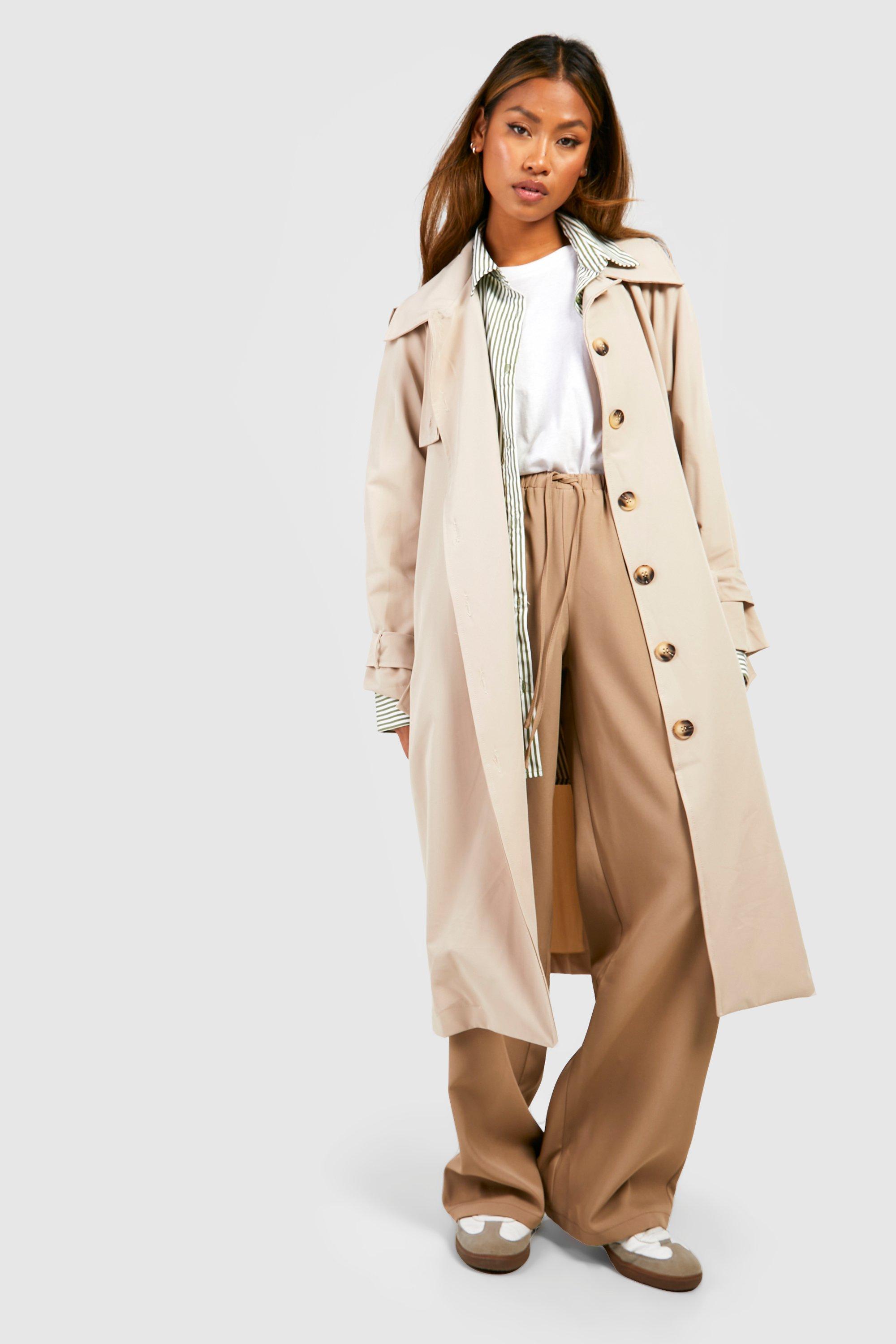 Trench coat high collar sale