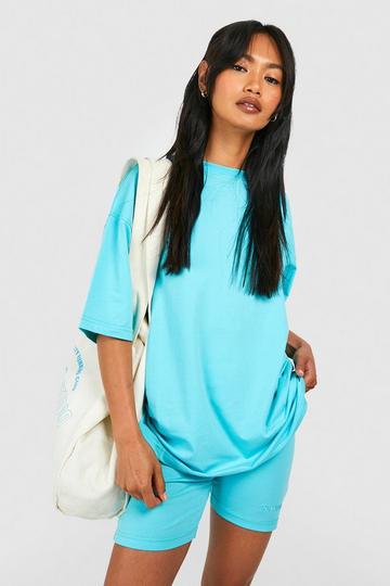 Oversized Dsgn Studio T-Shirt En Fietsbroekje Set aqua