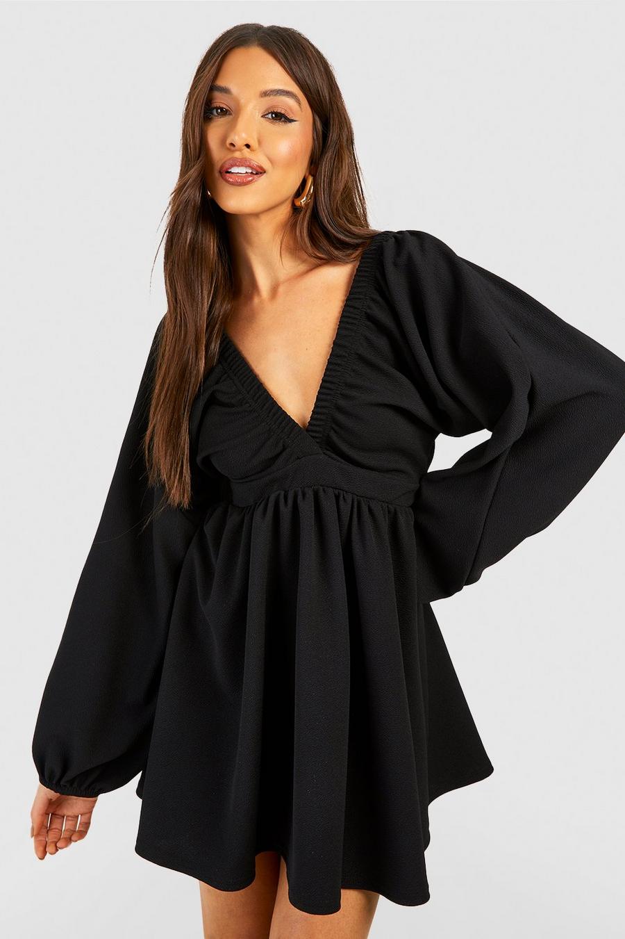 Rouched Batwing Skater Dress