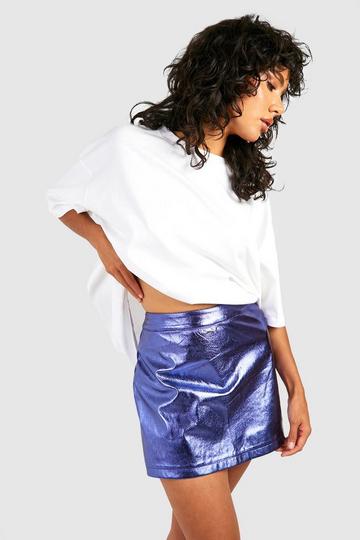 High Waisted Metallic Skort purple