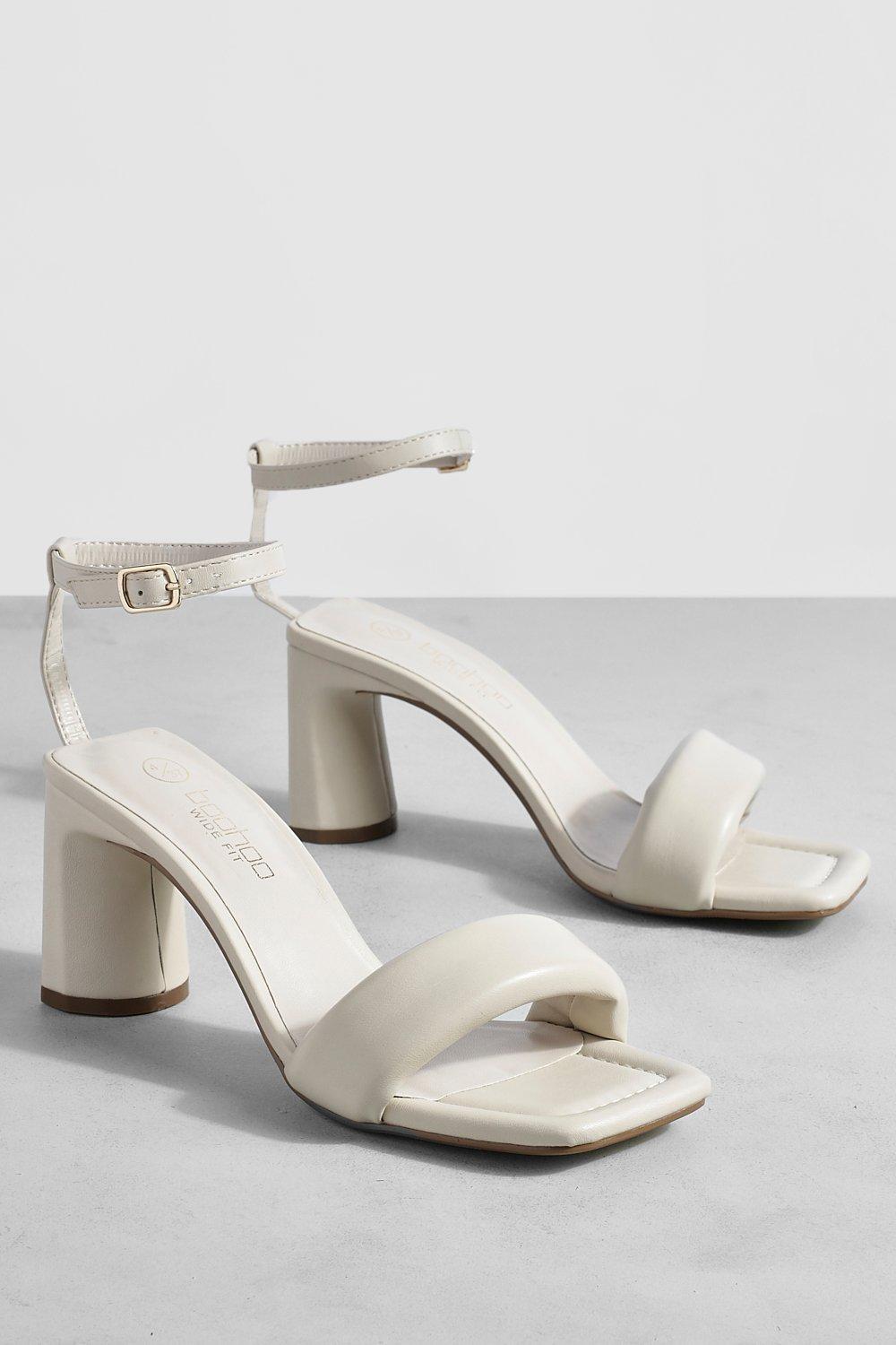 Cream wide fit heeled clearance sandals