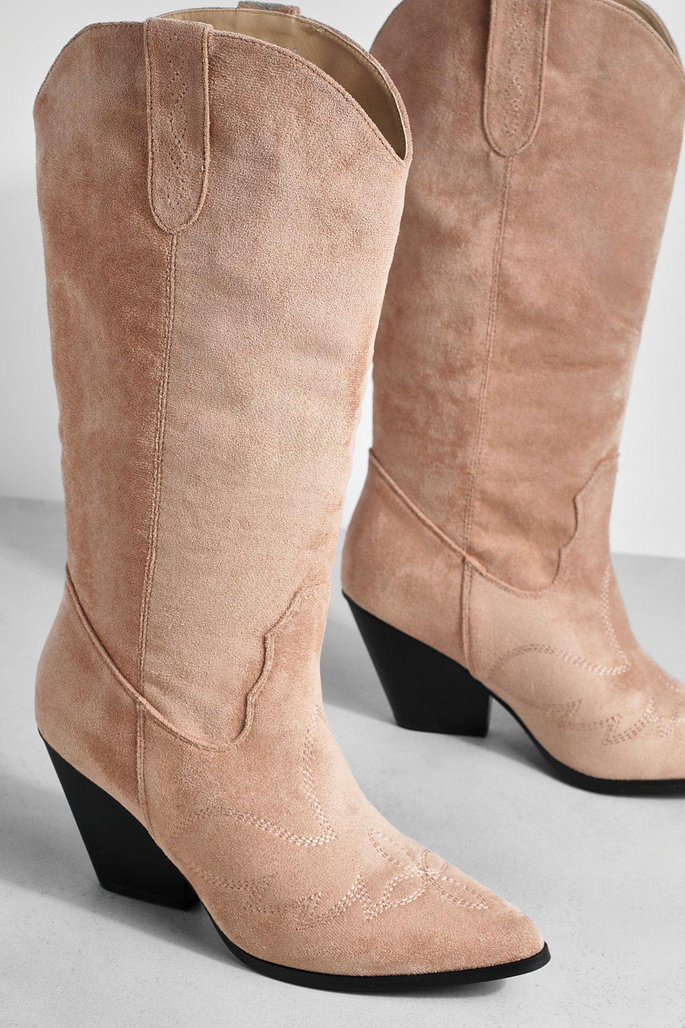 Lage cowboylaarsjes online beige