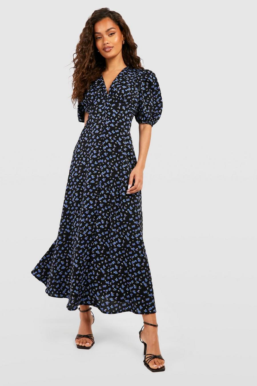 Ditsy Floral Button Through Midi Dress image number 1