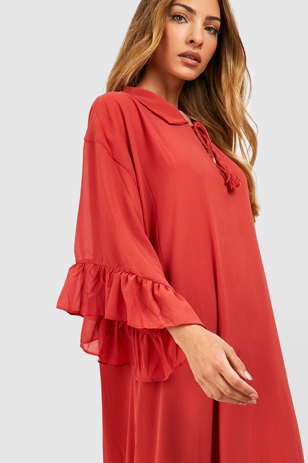 Boohoo rust outlet dress