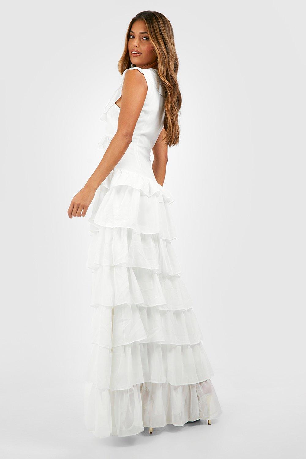 Chiffon tiered hot sale maxi dress