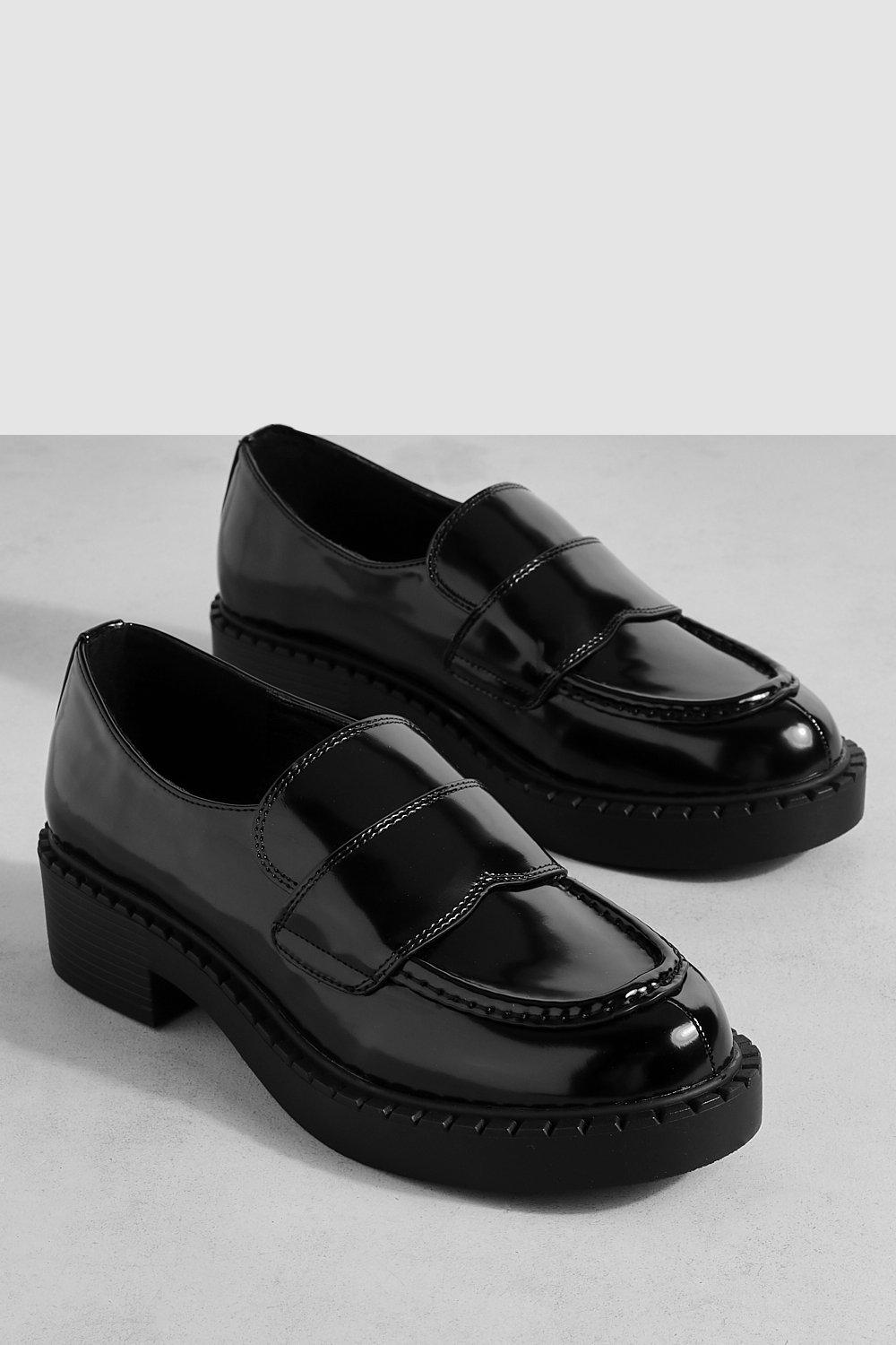 Link detail clearance patent leather loafers