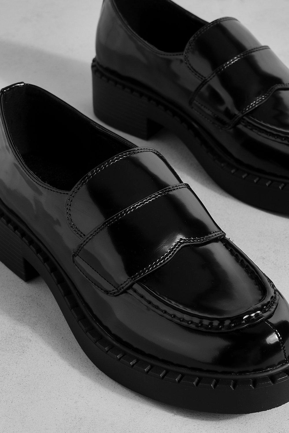 Link detail patent leather loafers sale