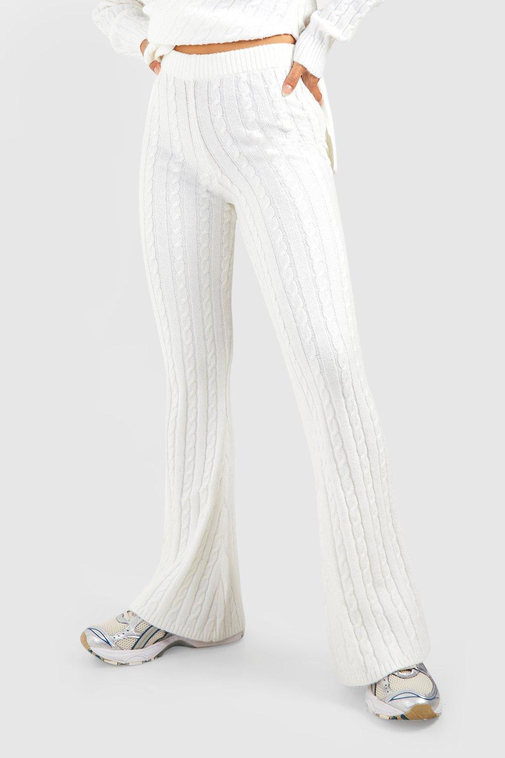 Knitted Flared Pants White