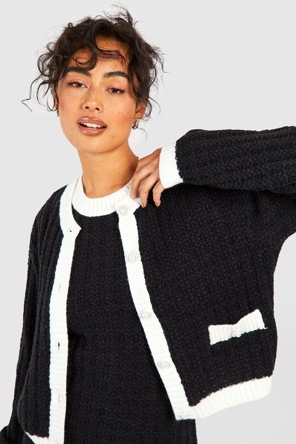 Cropped Cardigans, Black & White Cropped Cardigans