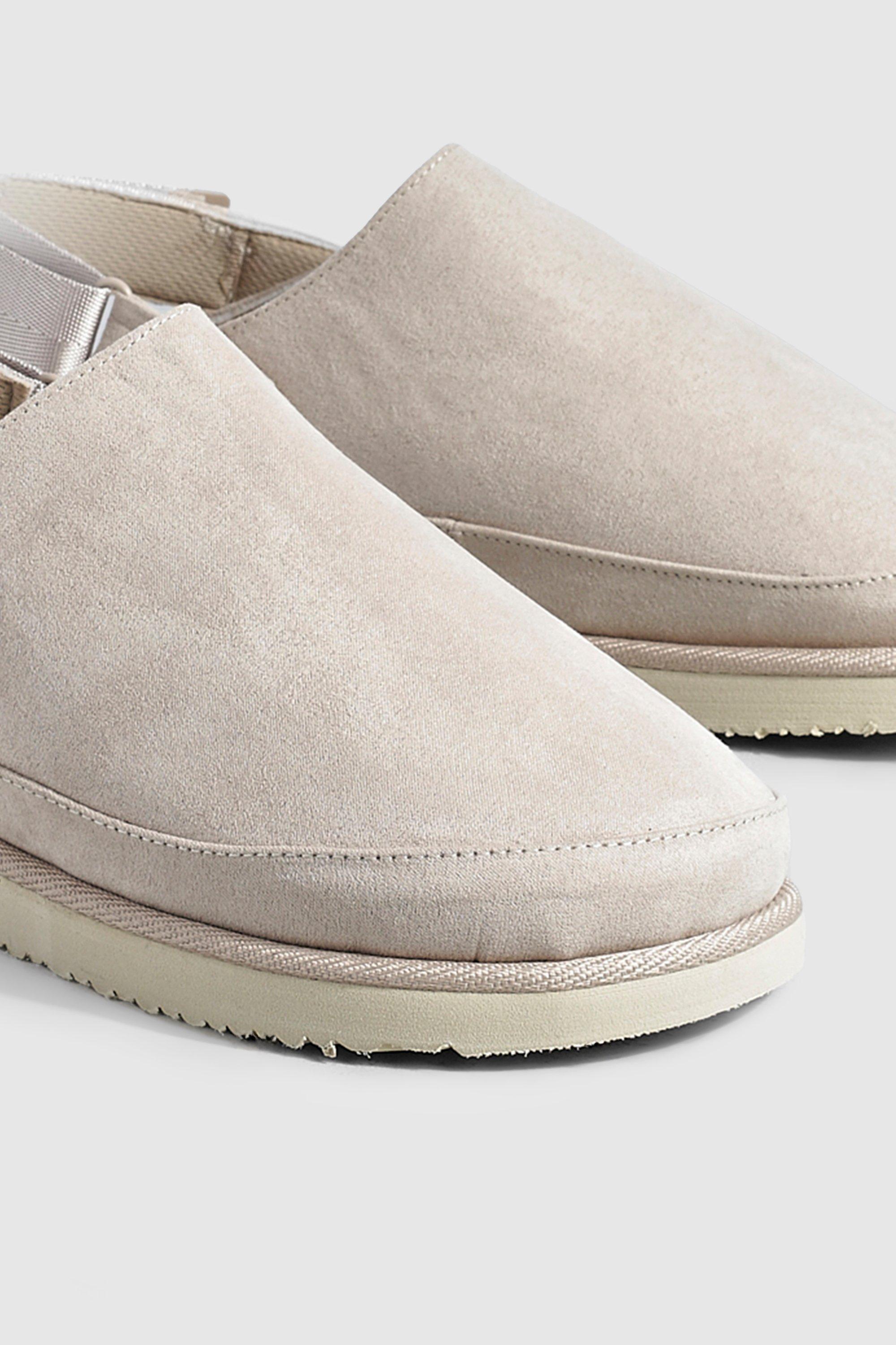 Faux Suede Chunky Slingback Closed Toe Clogs