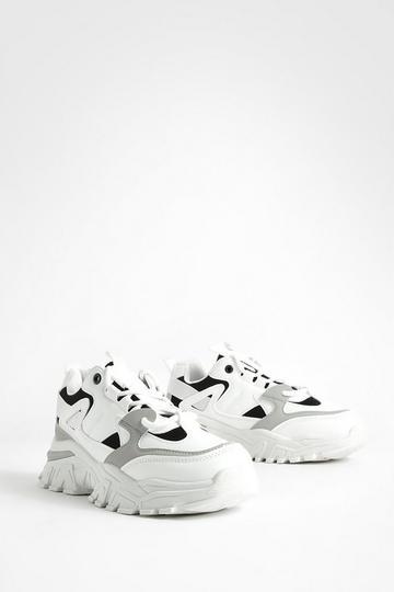 Chunky Lug Sole Contrast Detail Sneakers