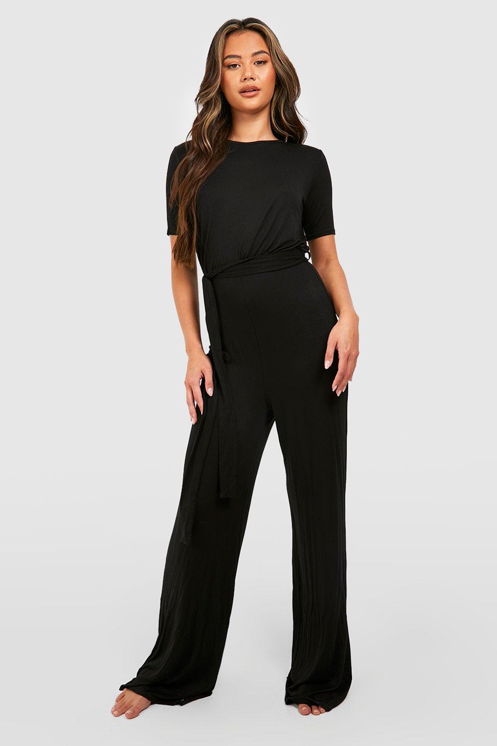 Tie Front Short Sleeve Wide Leg Jumpsuit