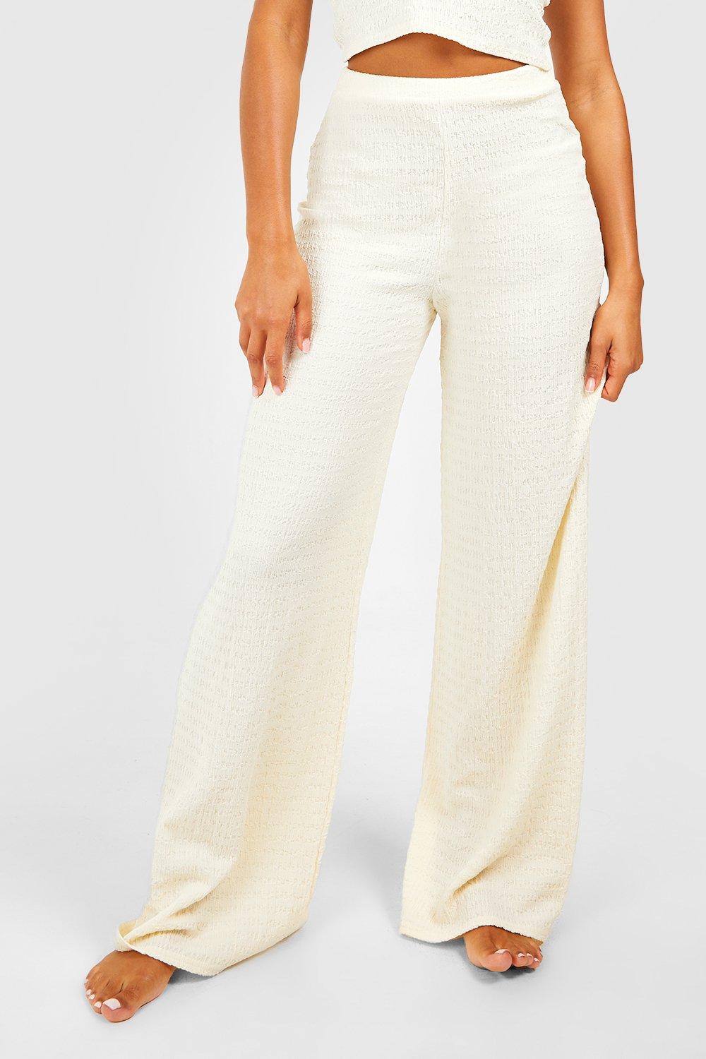 Textured wideleg pants - Women