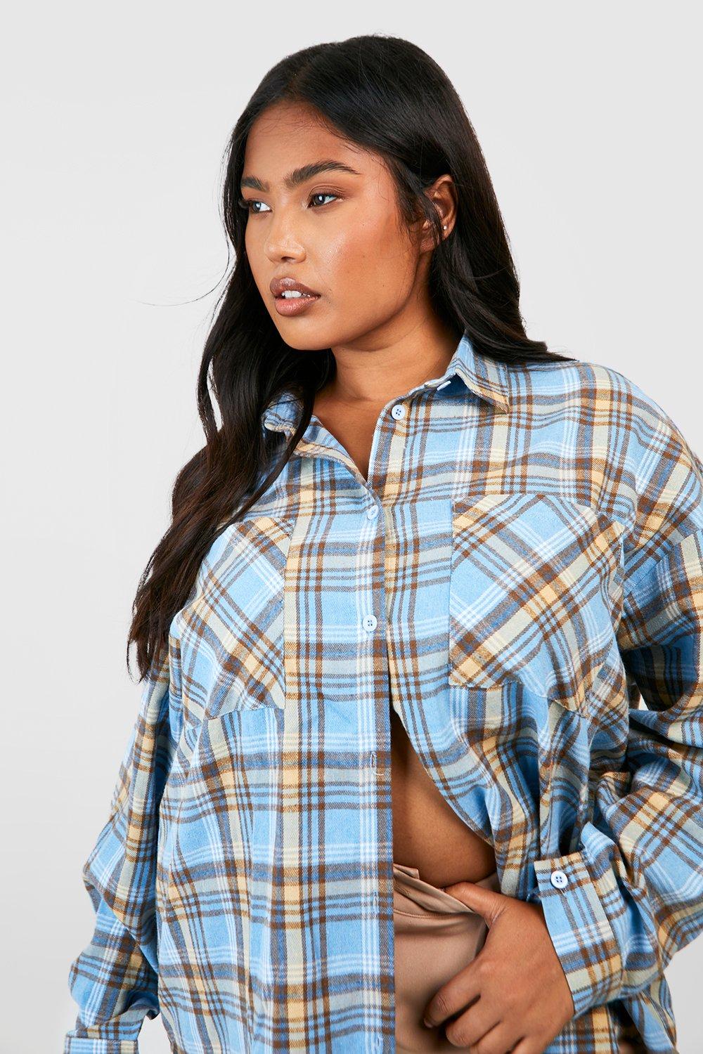 Grande taille Chemise oversize carreaux boohoo