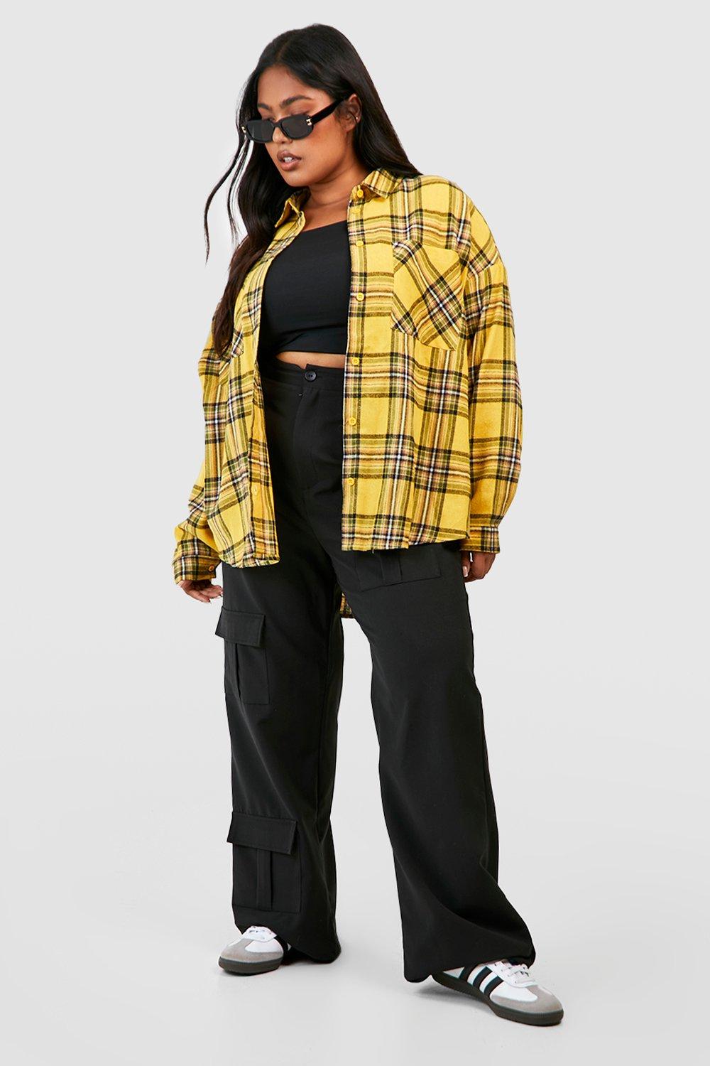 Women's Plus Oversized Check Shirt