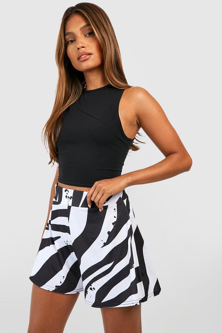 Zebra Print Flowy Shorts
