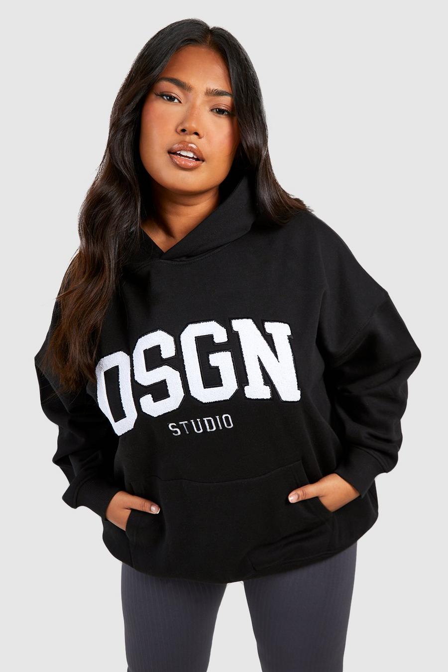 Black Plus Dsgn Studio Oversize hoodie med applikation i frotté image number 1