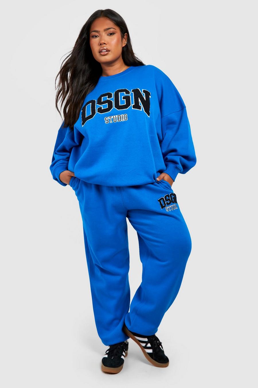 Women's Plus Dsgn Studio Towelling Applique Sweatshirt Tracksuit ...