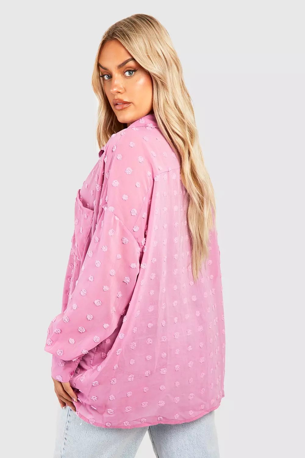 Mauve Plus Oversized Large Dobby Shirt alternative image