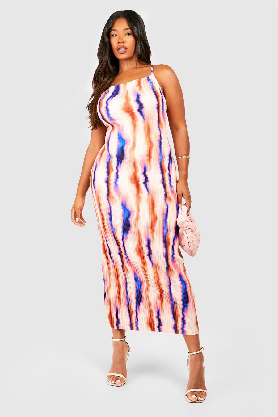 Plus Abstract Plisse Maxi Dress image number 1