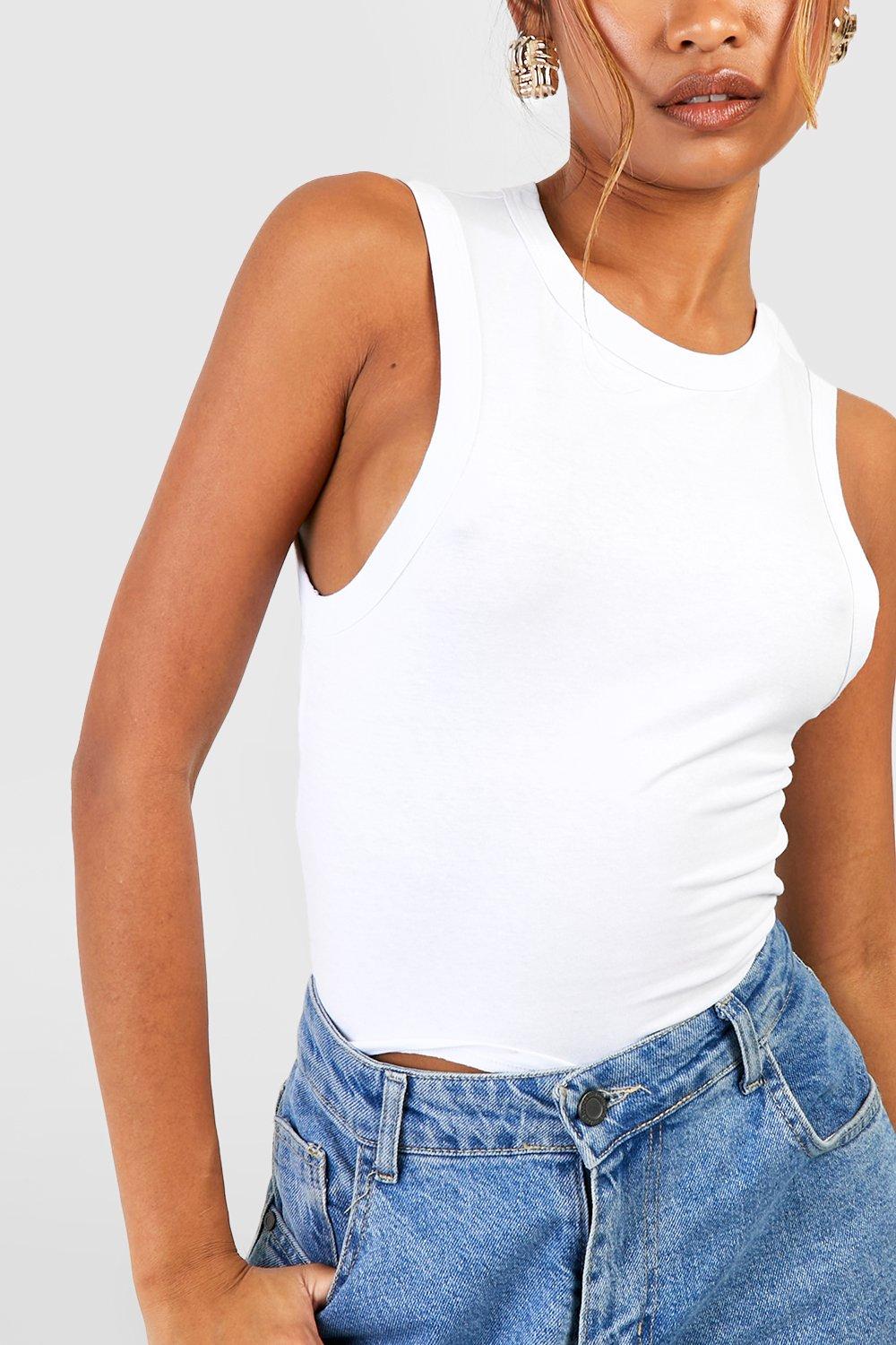 Basic Katoenen Hemd Met Racer Hals boohoo