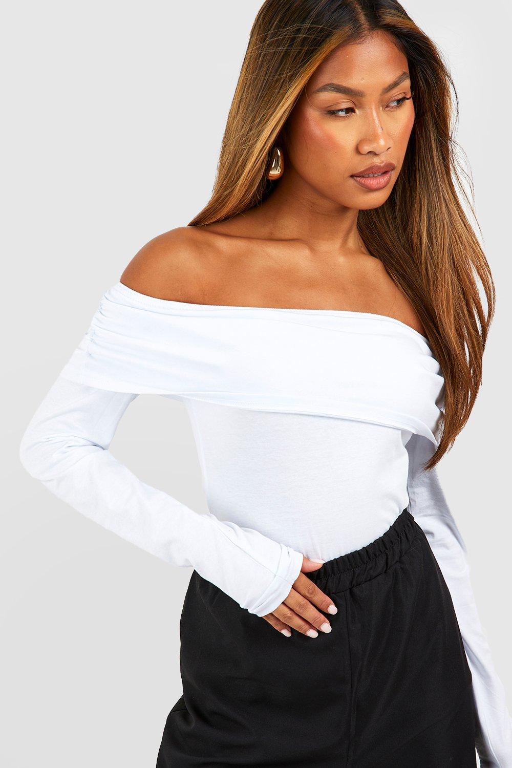 White cotton best sale bardot top