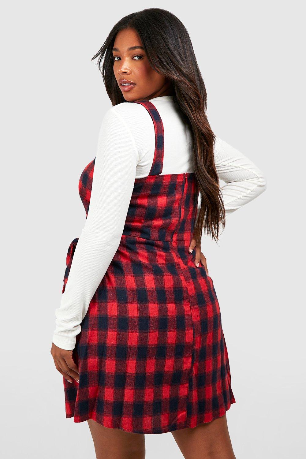 Boohoo pinafore hot sale skirt