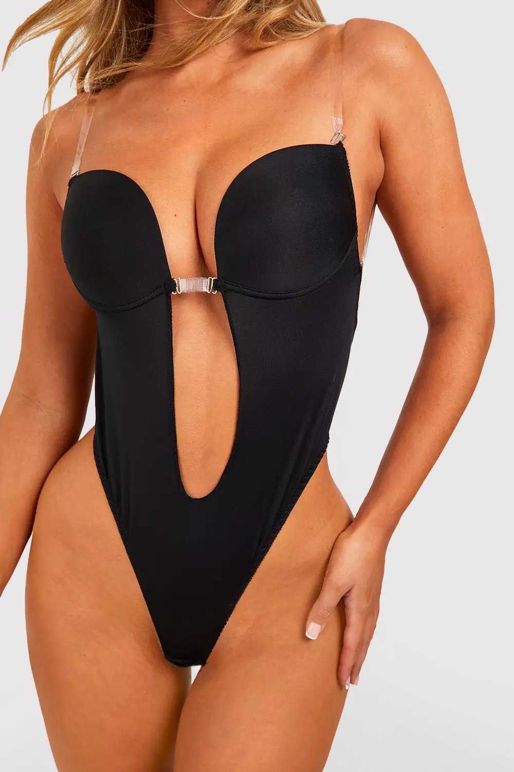 Black Shapewear Plunge Bodysuit