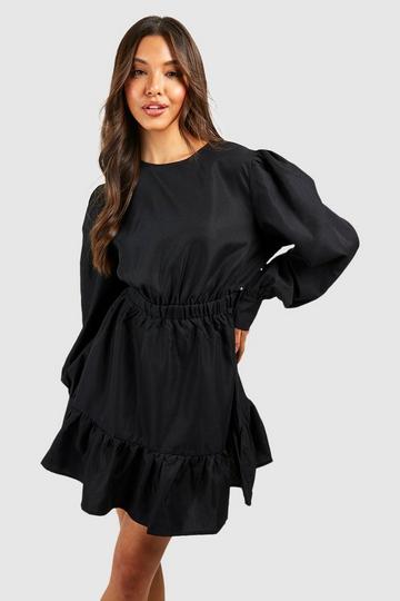 Poplin Smock Dress black