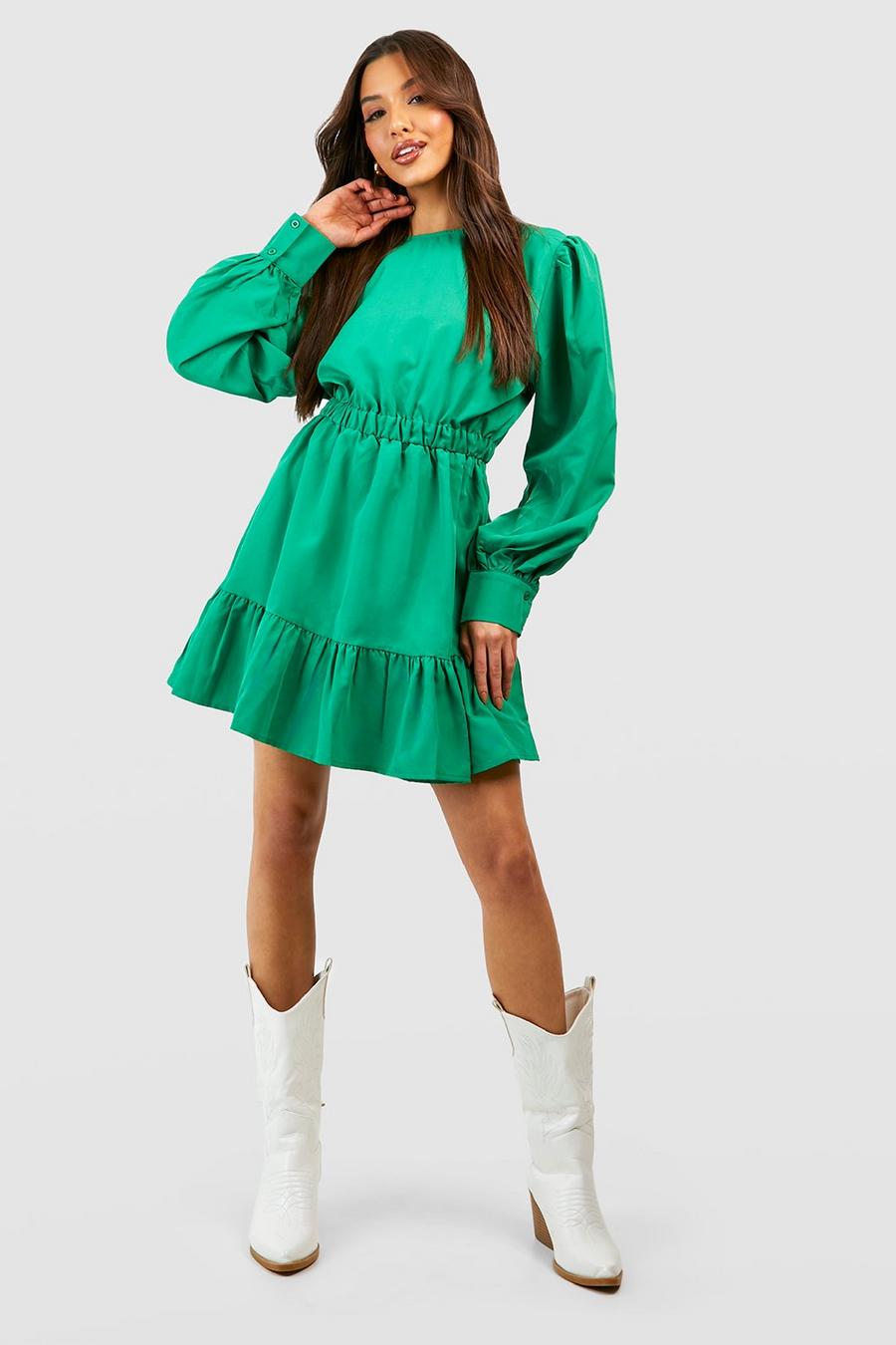 Green Poplin Smock Dress image number 1