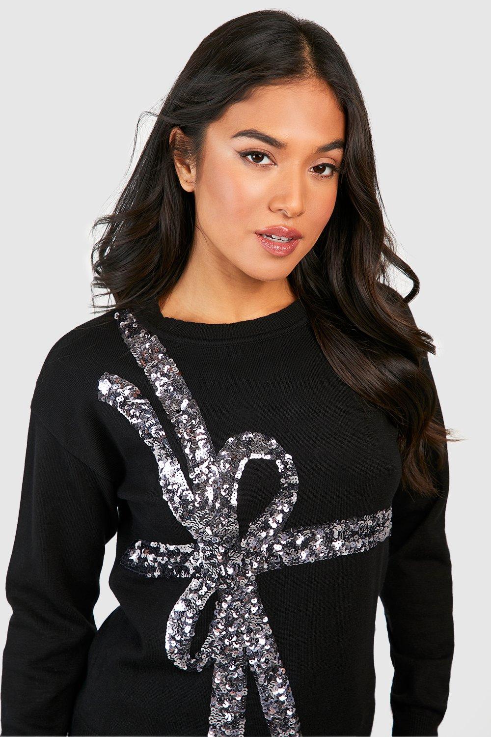 Ladies sequin hot sale christmas jumper