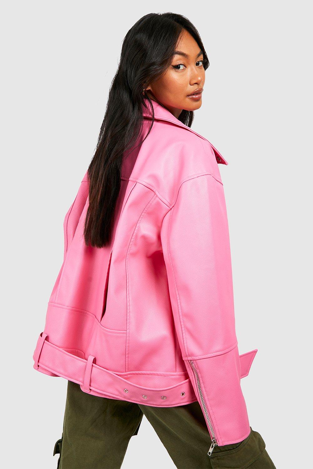 Womens pink sale moto jacket