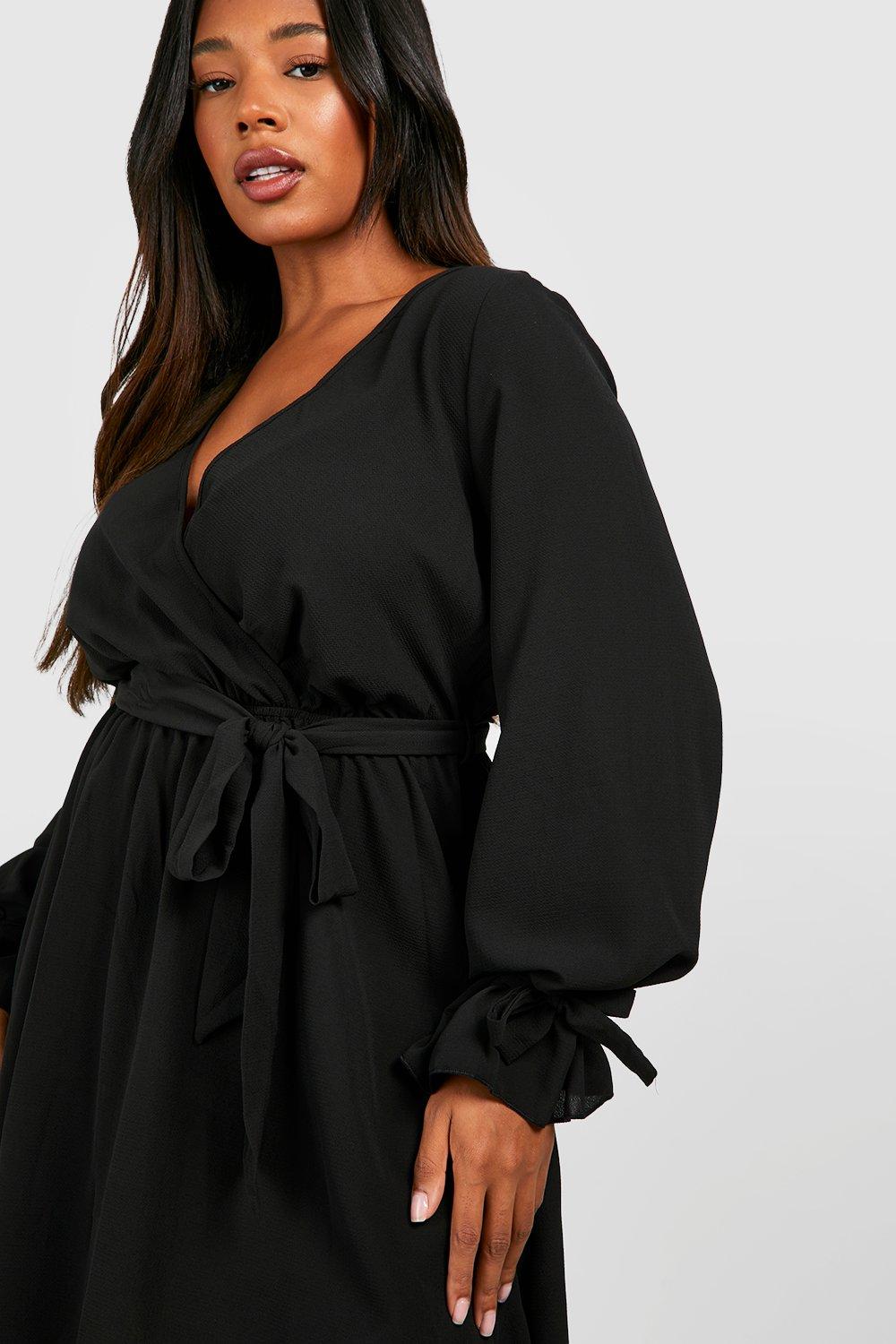 Plus size outlet tie waist dress